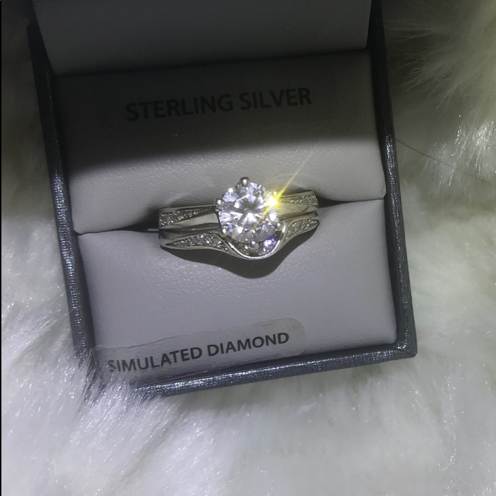 Wedding Set - CZ ,Platinum 925